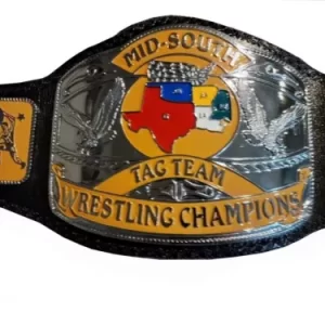 NWA Mid South Tag Team Wrestling Championship Leather Belt